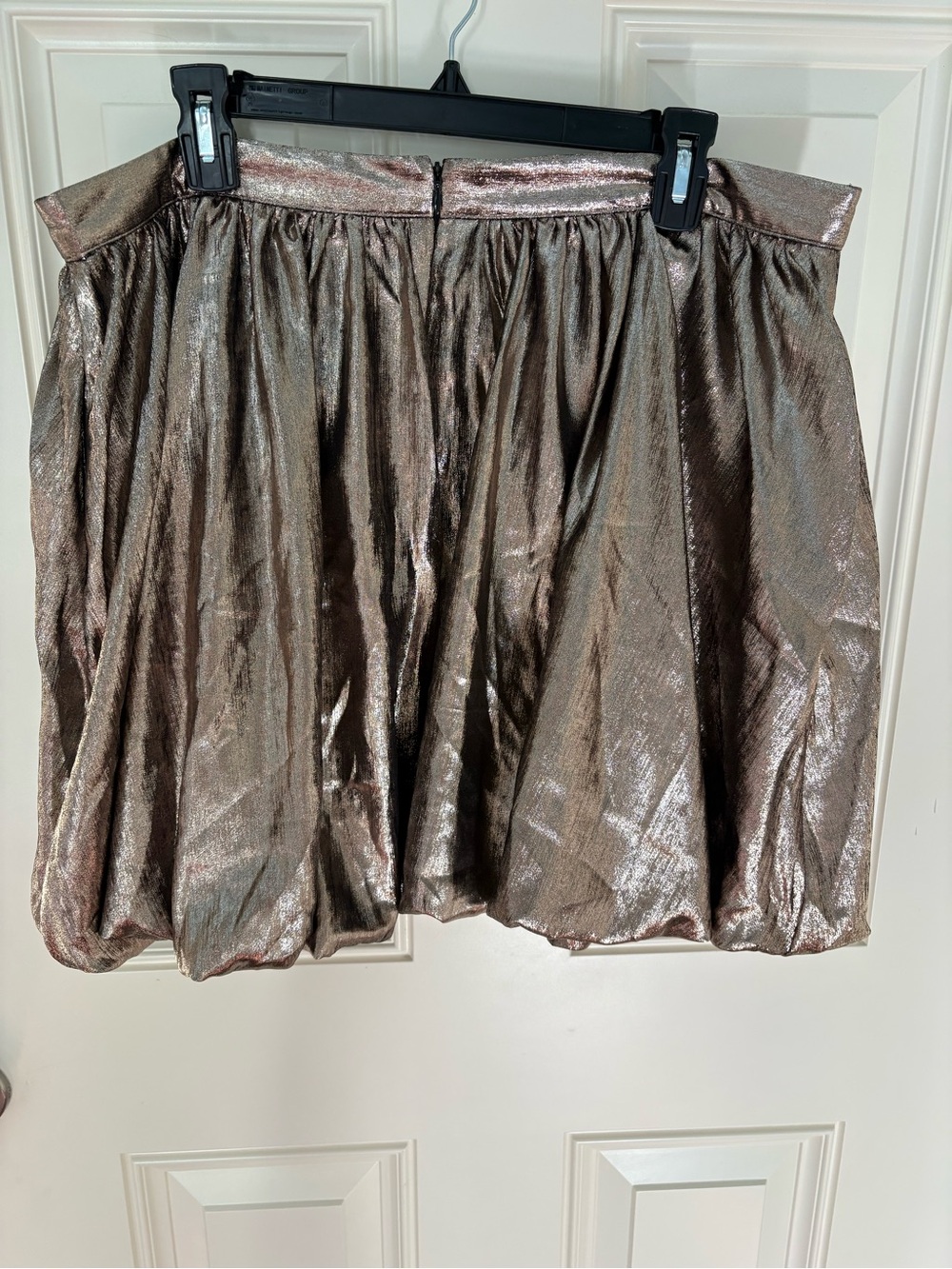 Madewell Metallic Bubble-Hem Mini Skirt Size 14 - Picture 5 of 7